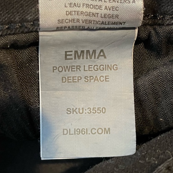 Dl1961 Emma Power Leggings Skinny Distressed Jeans Black Size 29 - Picture 7 of 9